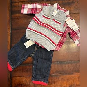 3 piece set NWT - vest, shirt, jeans for 3-6mo